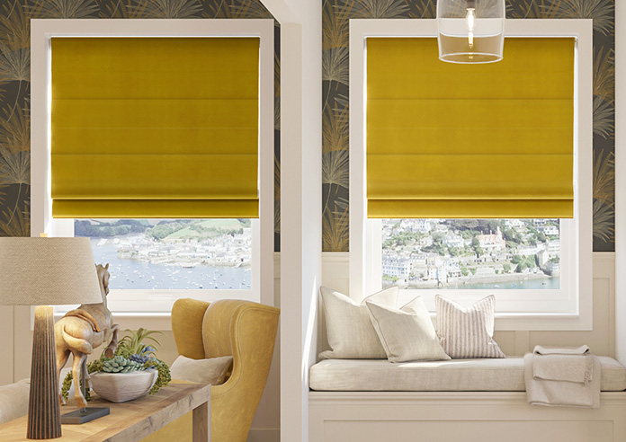 Ultra Luxe Velvet, Old Gold - Motorised Roman Blind - Image 3
